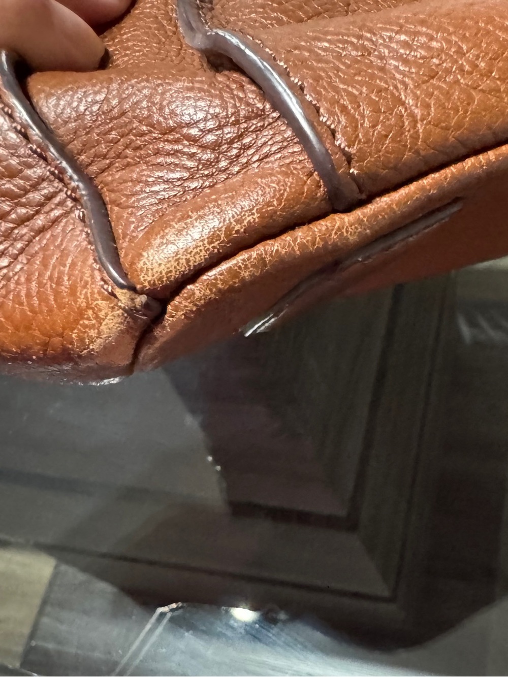Fossil Cognac Pebbled Leather Tote - Picture 8 of 16